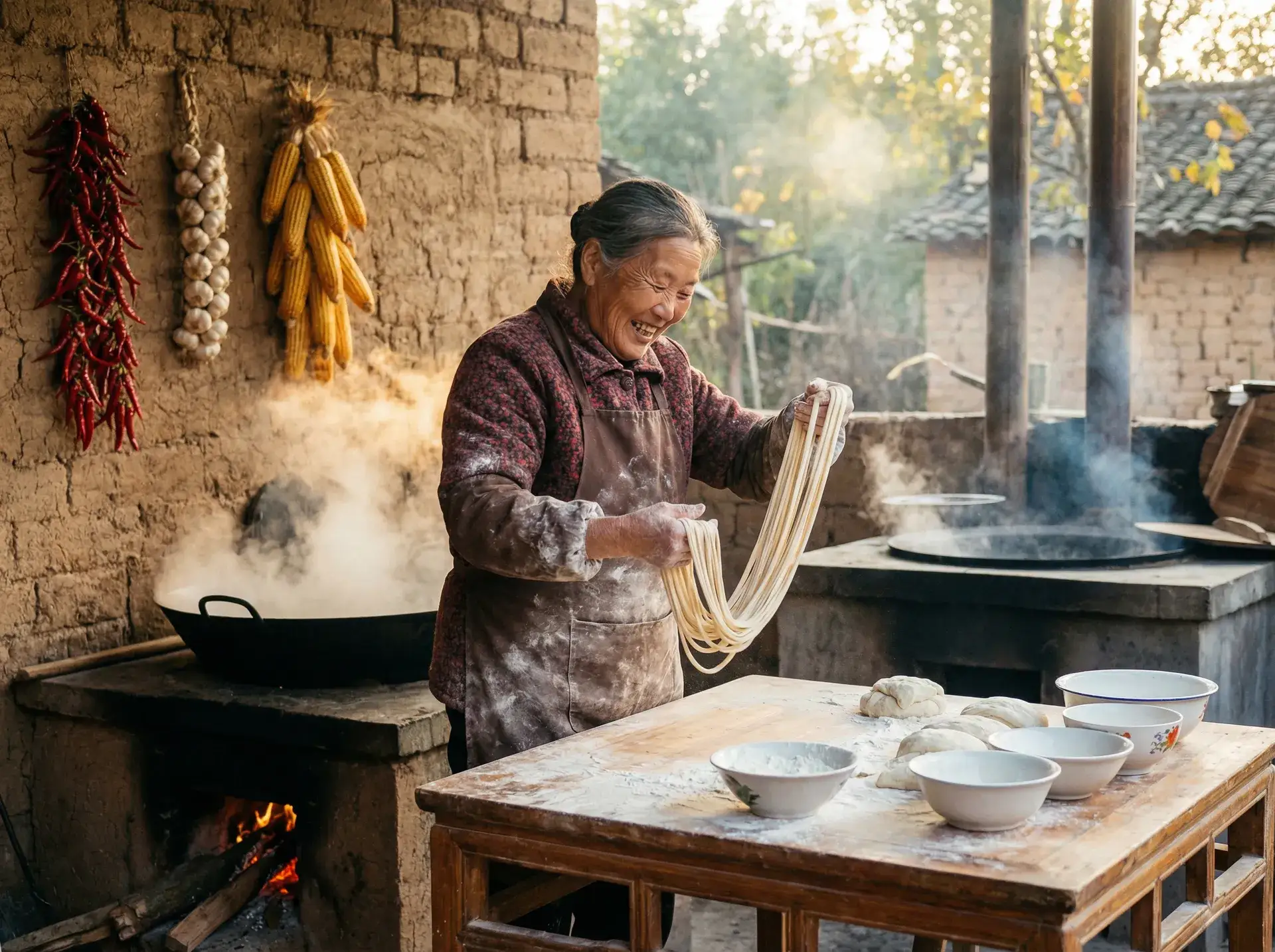 农家大嫂手擀面 - 初代吸血鬼第一季 乡村美食